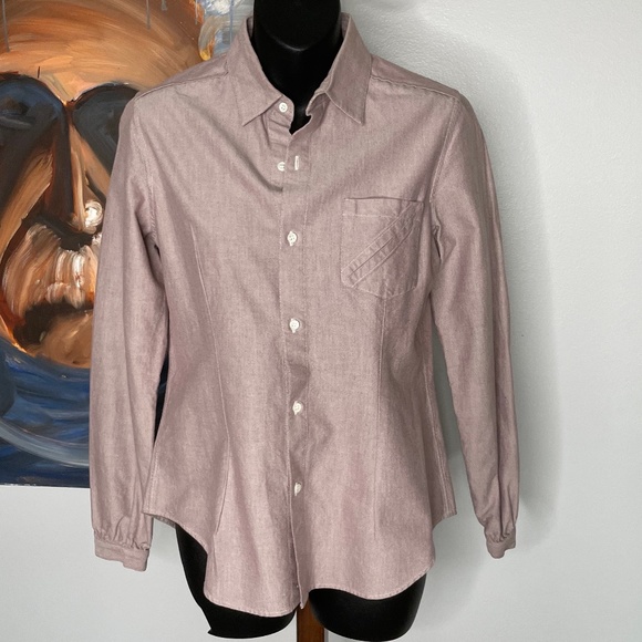 A.P.C. Long Sleeve Button Down Shirt Size 38 100% Cotton France